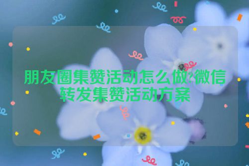 朋友圈集赞活动怎么做?微信转发集赞活动方案