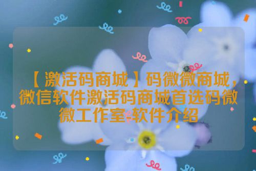 【激活码商城】码微微商城，微信软件激活码商城首选码微微工作室-软件介绍