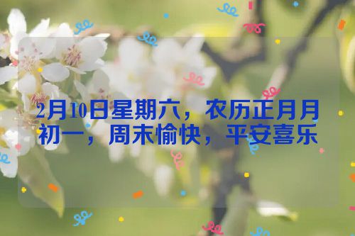 2月10日星期六，农历正月月初一，周末愉快，平安喜乐