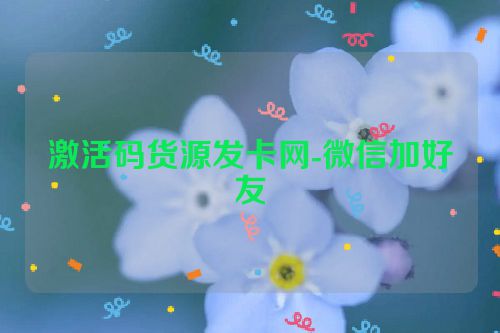 激活码货源发卡网-微信加好友 第1张